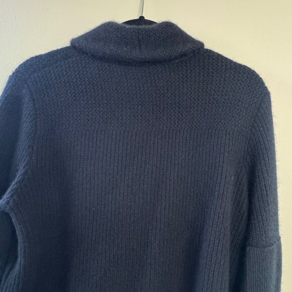 NAKED CASHMERE Samuel Ribbed Shawl Collar Cardigan Mens Large L Black Sweater - Picture 4 of 11